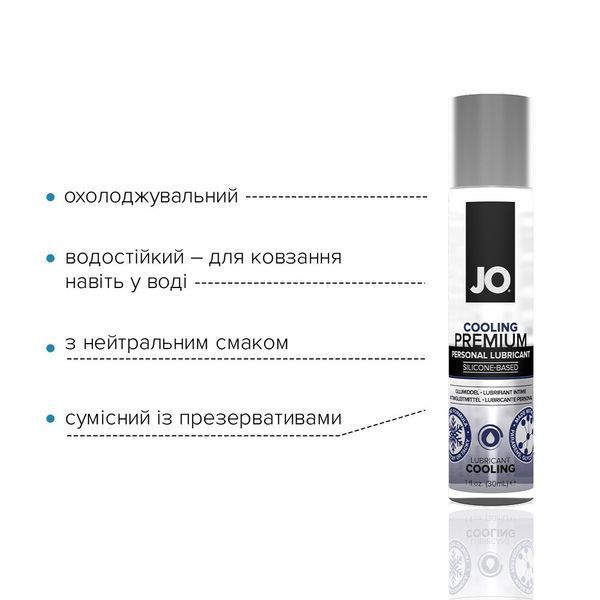 Охолоджувальний лубрикант на силіконовій основі JO PREMIUM &mdash; COOLING (30 мл) SO1436 фото
