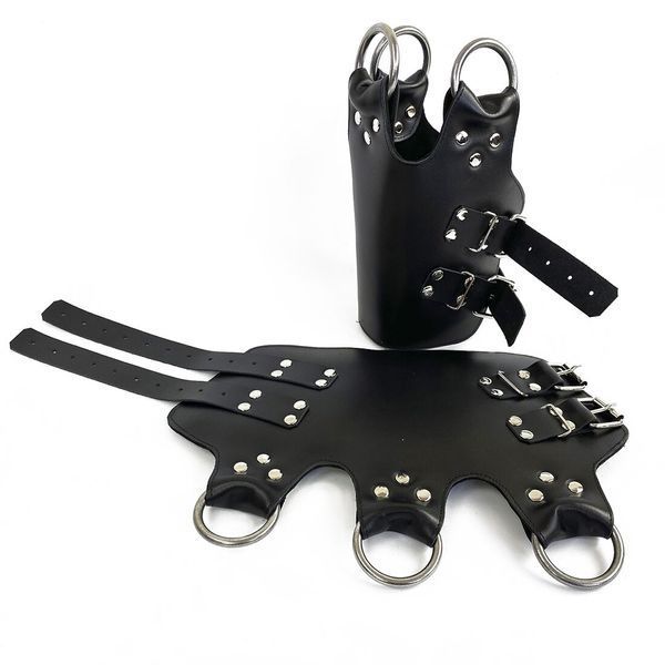 Поножі-манжети для підвісу за ноги Art of Sex &ndash; Leg Cuffs For Suspension, чорні, натуральна шкіра SO5182 фото