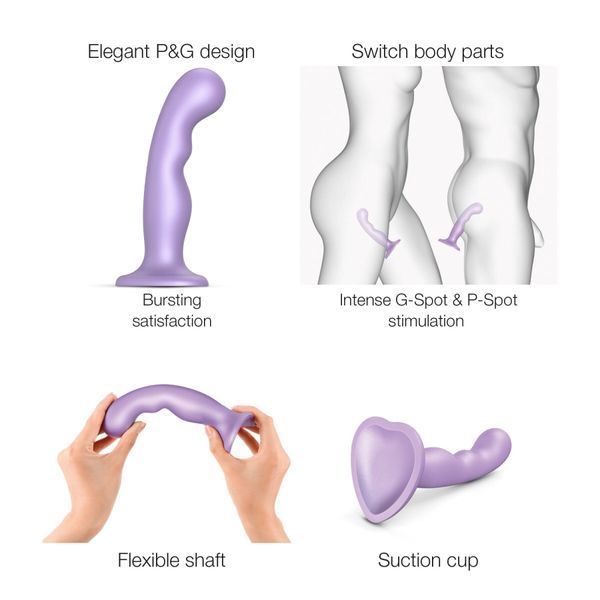 Насадка для страпона Strap-On-Me Dildo Plug P&G Lilas Metallic L SO9004 фото