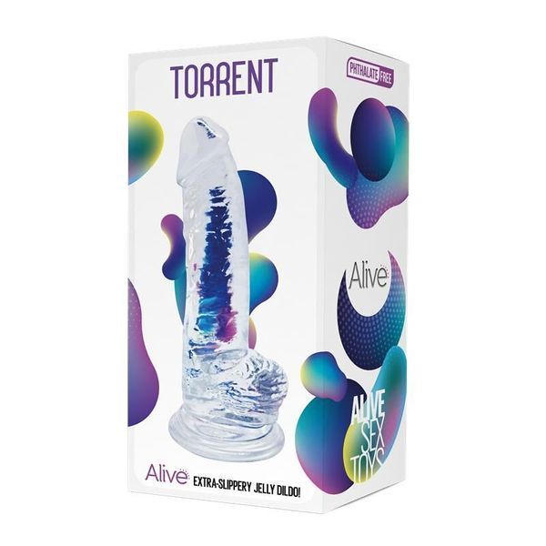 Прозорий фалоімітатор Alive Jelly Dildo Torrent з присоскою, діаметр 4.5 см, довжина 20,6 см SO5313 фото