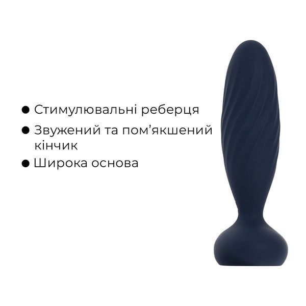 Анальна смарт-вібропробка з пульсацією Svakom Jordan Navy Blue, пульт ДК SX0727 фото
