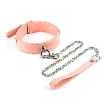Нашийник із повідцем Liebe Seele Dark Candy Pink Collar with Leash SX1659 фото