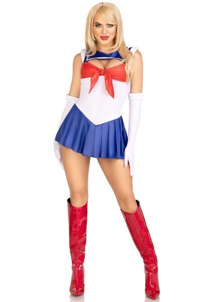 Еротичний костюм Сейлор Мун Leg Avenue Sexy Sailor XS, сукня, рукавички, бант SO9195 фото