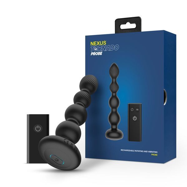 Анальний віброротатор Nexus Tornado Probe Edition, діаметр 3,5 см, вібрація + ротація, пульт ДУ SO9862 фото