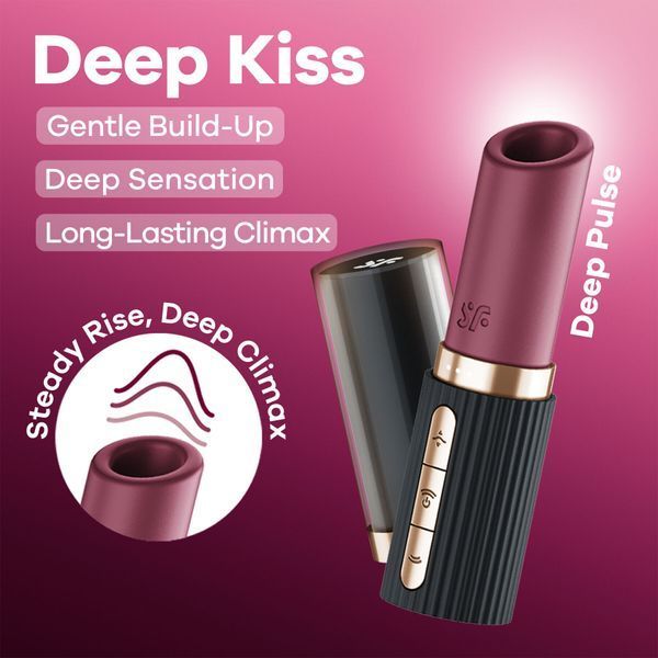 Вакуумний стимулятор Satisfyer Deep Kiss, магнітна технологія 3D Air Pulse, 30 режимів, кришечка SX3554 фото