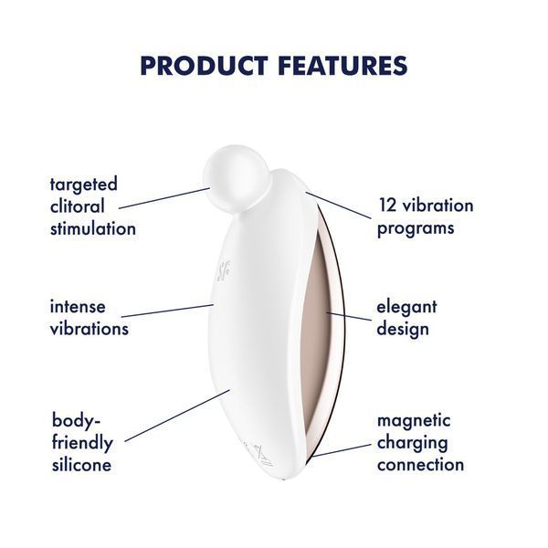 Вібратор для зовнішньої стимуляції Satisfyer Spot On 2 White, дуже потужний, гнучкий відросток SX0578 фото