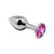 Металева анальна пробка з рожевим кристалом Alive Mini Metal Butt Plug, розмір M SO6002 фото 1