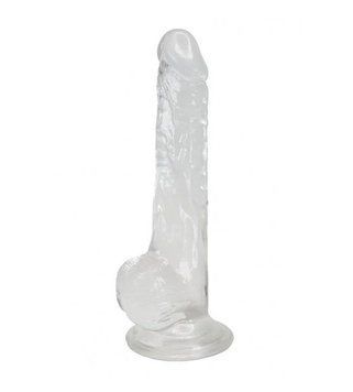 Прозорий фалоімітатор Alive Jelly Dildo Lusty з присоскою, діаметр 3,2 см, довжина 18 см SO5553 фото