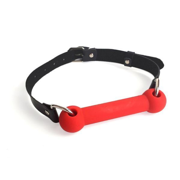 Кляп-палиця на ременях Art of Sex &ndash; Gag Stick Silicon, червоний, натуральна шкіра SO6704 фото