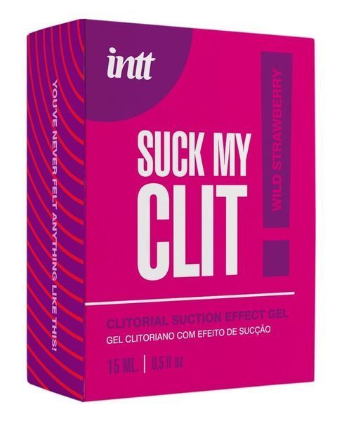 Смоктайзер для клітора Intt Suck My Clit Wild Strawberry, полуниця, гель з ефектом посмоктування SX4002 фото