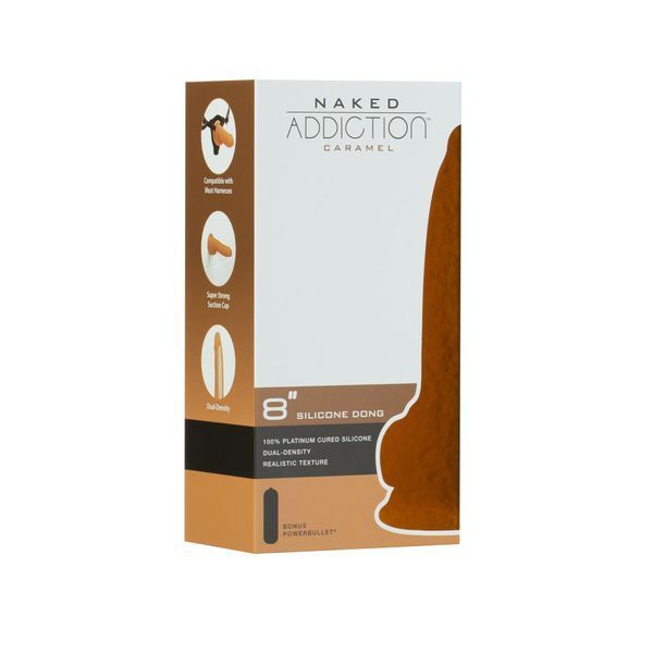 Фалоімітатор ADDICTION Dual Density Silicone Dildo Caramel 8&Prime; з присоскою, діаметр 4,3 см SO8243 фото