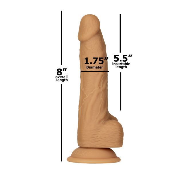 Фалоімітатор ADDICTION Dual Density Silicone Dildo Caramel 8&Prime; з присоскою, діаметр 4,3 см SO8243 фото