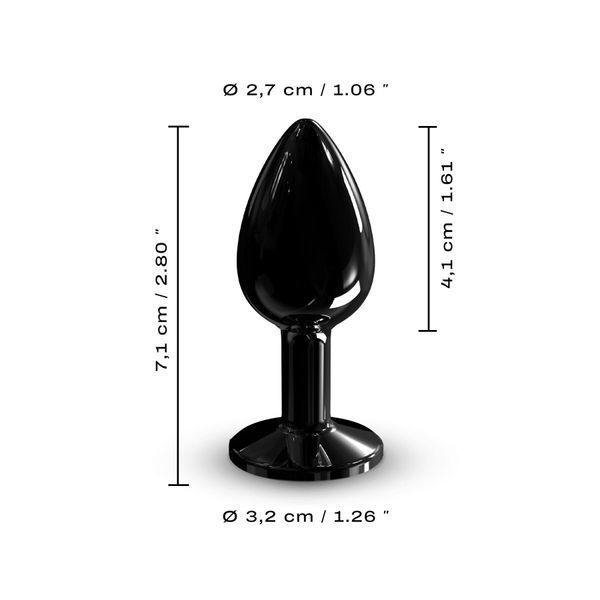Металева анальна пробка з кристалом Dorcel Diamond Plug Black S SO7808 фото