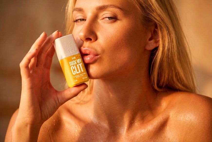 Смоктайзер для клітора Intt Suck My Clit Tropical Mango, манго, гель з ефектом посмоктування SX4003 фото