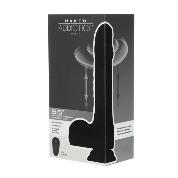 Вібро-фалоімітатор з ротацією та пульсацією Naked Addiction 8.6&Prime; Noir з пультом дистанційного керування SO8907 фото