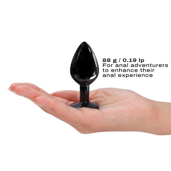 Металева анальна пробка з кристалом Dorcel Diamond Plug Black M SO7809 фото