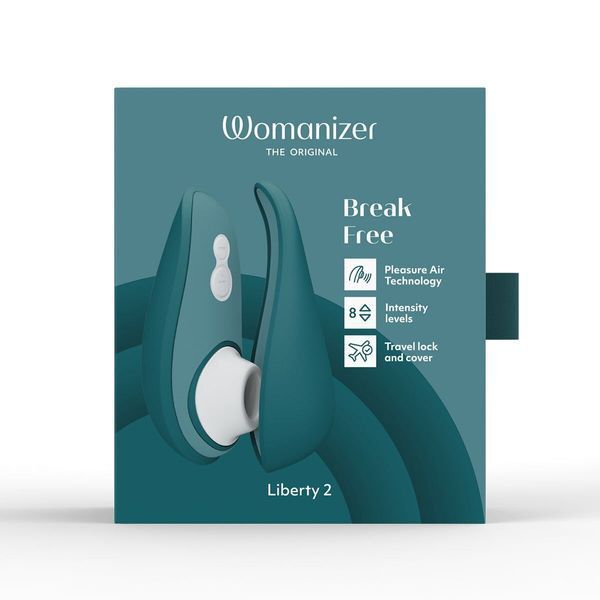 Вакуумний кліторальний стимулятор Womanizer Liberty 2 Dark Petrol, 8 режимів, магнітна кришечка SX0521 фото