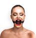 Кляп-розширювач силіконове кільце Art of Sex &ndash; Gag Ring, чорний, натуральна шкіра SO6707 фото 1