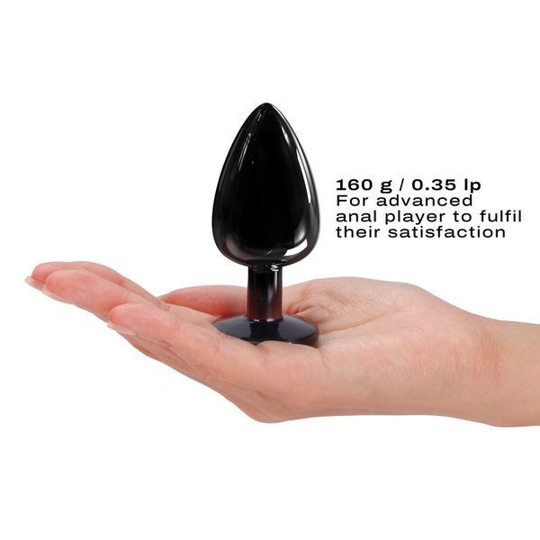 Металева анальна пробка з кристалом Dorcel Diamond Plug Black L SO7810 фото