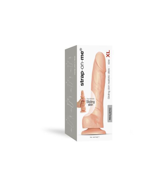 Реалістичний фалоімітатор Strap-On-Me Sliding Skin Realistic Dildo Vanille XL, ефект рухливої шкіри SO6262 фото