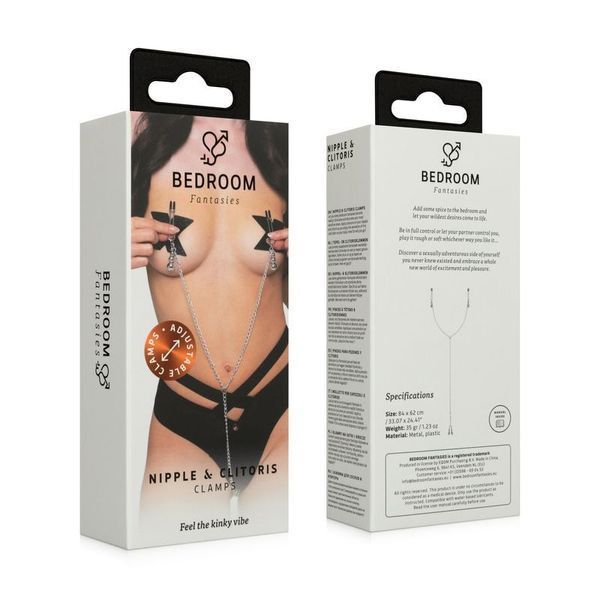 Затискачі для сосків та клітора Bedroom Fantasies: Nipple and Clitoris Clamps - Silver SX2208 фото