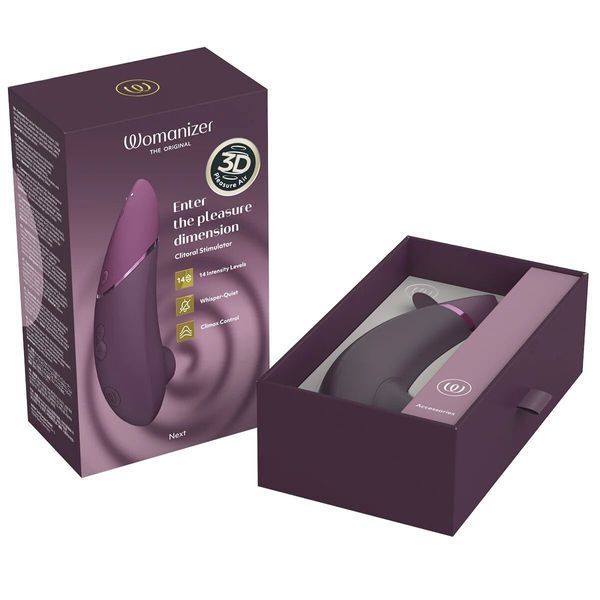 Вакуумний кліторальний стимулятор Womanizer Next Dark Purple, 3D Pleasure Air, 14 рівнів інтенсивності SX2303 фото