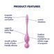 Вагінальні смарт-кульки з вібрацією Satisfyer Love Birds 1 Connect App Pink, 78 г SX0570 фото 6