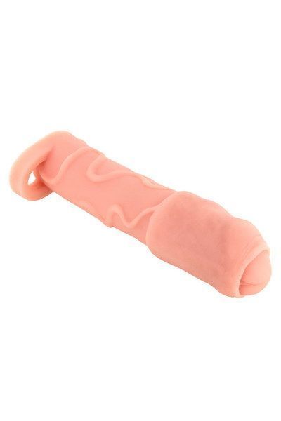 Насадка на член Real Body &mdash; Real Extender DICKY із закритою головкою та кільцем для мошонки SO3716 фото