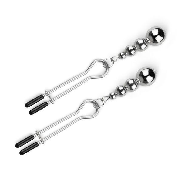 Затискачі для сосків Bedroom Fantasies: Nipple Clamps with Beaded Chain - Silver SX2209 фото