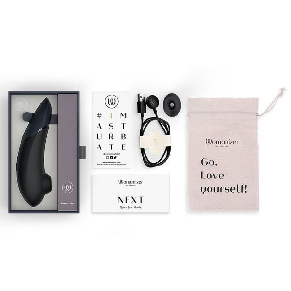 Вакуумний кліторальний стимулятор Womanizer Next Black, 3D Pleasure Air, 14 рівнів інтенсивності SX0530 фото