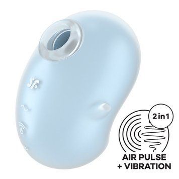 Вакуумний кліторальний стимулятор з вібрацією Satisfyer Cutie Ghost Blue SX0572 фото