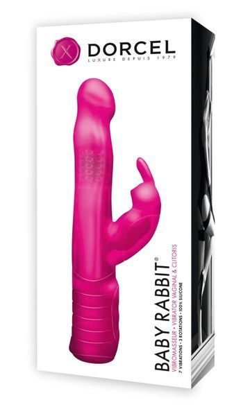 Вібратор-кролик Dorcel Baby Rabbit Pink з перлинним масажем і головкою, що обертається MD0555 фото