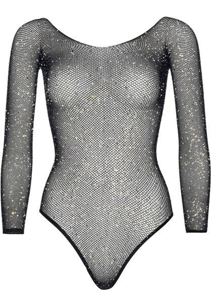 Сітчасте боді зі стразами Leg Avenue Crystalized fishnet bodysuit Black One Size SO9136 фото