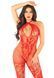 Бодістокінг Leg Avenue Seamless Net and Lace Lingerie Jumpsuit One Size, Red SX1758 фото 1