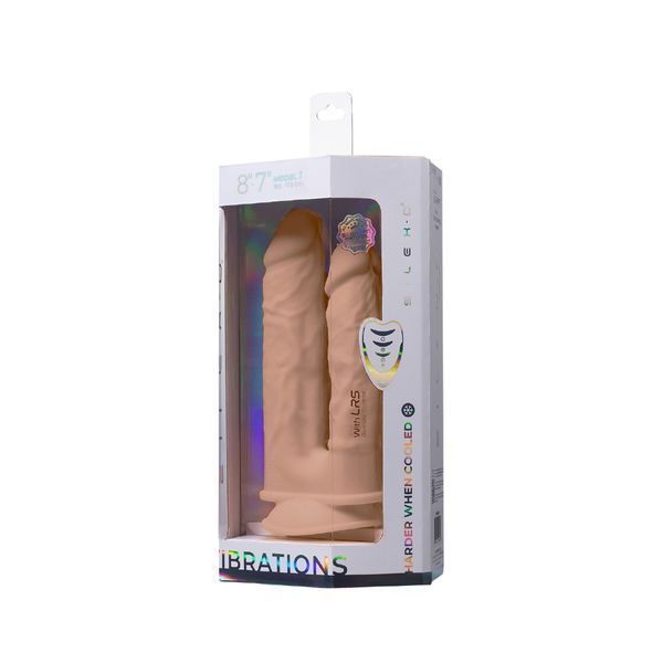 Подвійний фалоімітатор з вібрацією SilexD Double Gusto Vibro Flesh (Model 1 size 8" & 7") + LRS, діаметр 4,5 см та 3,7 см SO8209 фото