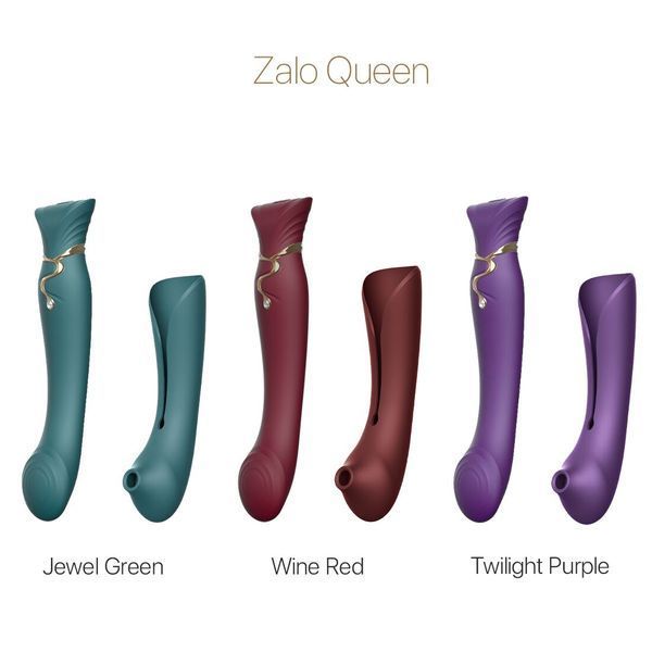 Смартвібратор 3в1 Zalo &mdash; Queen Set Twilight Purple, пульсівна перлина та вакуум, кристал Swarovski SO6664 фото