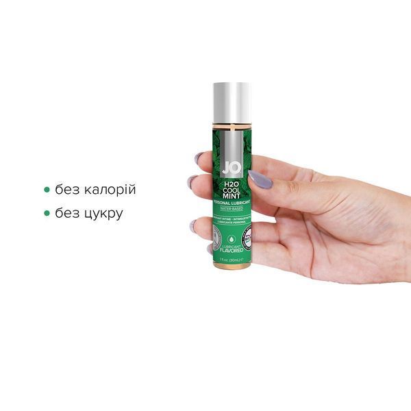 Змазка на водній основі JO H2O &mdash; Cool Mint (30 мл) без цукру, рослинний гліцерин SO1625 фото