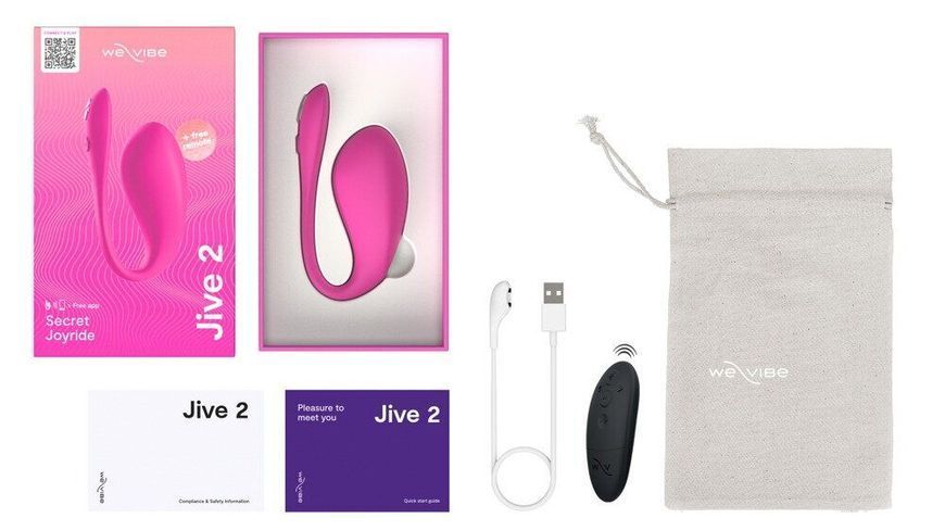 Смарт-віброяйце We-Vibe Jive 2 Electric Pink, пульт ДК, до 4 годин роботи SX2148 фото