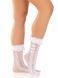 Шкарпетки ажурні Leg Avenue Mini Bow Lace Anklet, білі, з рюшами, декор &mdash; бантики SX1047 фото 1