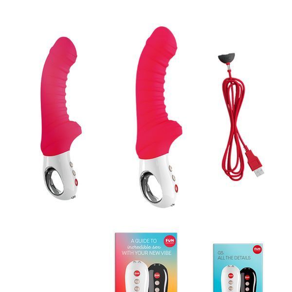 Вібратор для точки G Fun Factory TIGER india red, ребристий, підходить для анальної стимуляції SX0939 фото