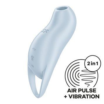 Вакуумний кліторальний стимулятор з вібрацією Satisfyer Pocket Pro 1 Blue SX0574 фото