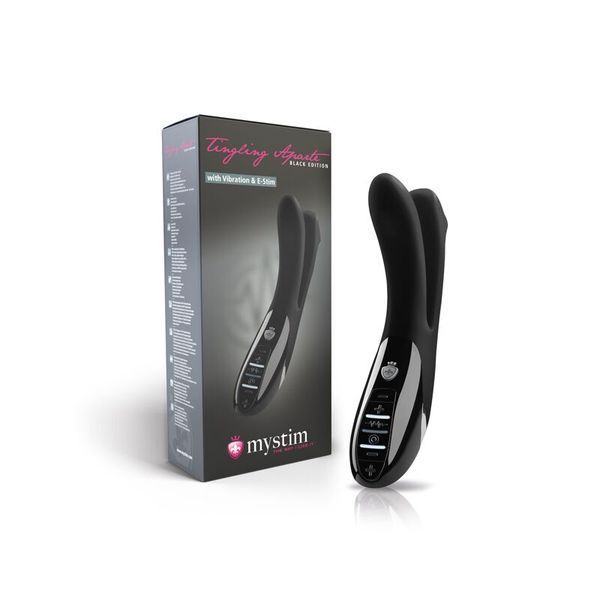 Вібратор подвійний з електростимуляцією Mystim Tingling Aparte eStim Black, міостимулятор SO2989 фото
