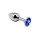 Металева анальна пробка з кристалом блакитного кольору, Alive Mini Metal Butt Plug, розмір S SO5998 фото 1