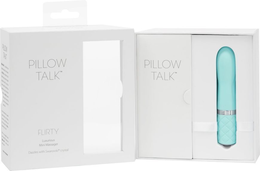 Розкішний вібратор PILLOW TALK - Flirty Teal з кристалом Swarovski, гнучка головка SO2726 фото