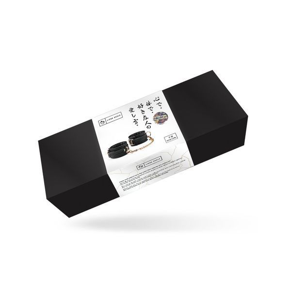 Наручники з ланцюжком Liebe Seele Black Organosilicon Wrist Cuff, екошкіра SO9485 фото