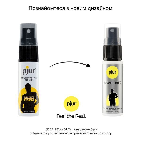 Спрей-пролонгатор pjur Superhero Performance Spray 20 мл, всотується в шкіру, природні компоненти PJ10450 фото