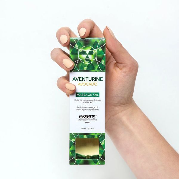 Масажна олія EXSENS Aventurine Avocado (антистрес з авантюрином) 100мл, натуральна SO2377 фото