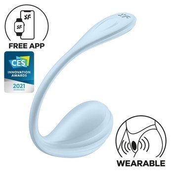 Смарт-віброяйце Satisfyer Smooth Petal Connect App Light Blue SX0667 фото