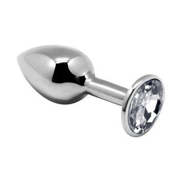 Металева анальна пробка з білим кристалом Alive Mini Metal Butt Plug, розмір L SO6005 фото