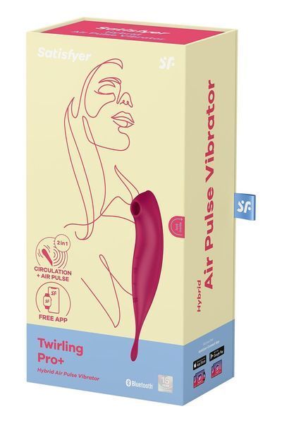 Смарт-вібратор для клітора з вакуумною стимуляцією Satisfyer Twirling Pro+ dark red SO6715 фото